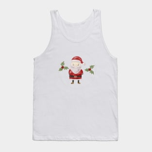 Santa Christmas Watercolor Pattern Tank Top